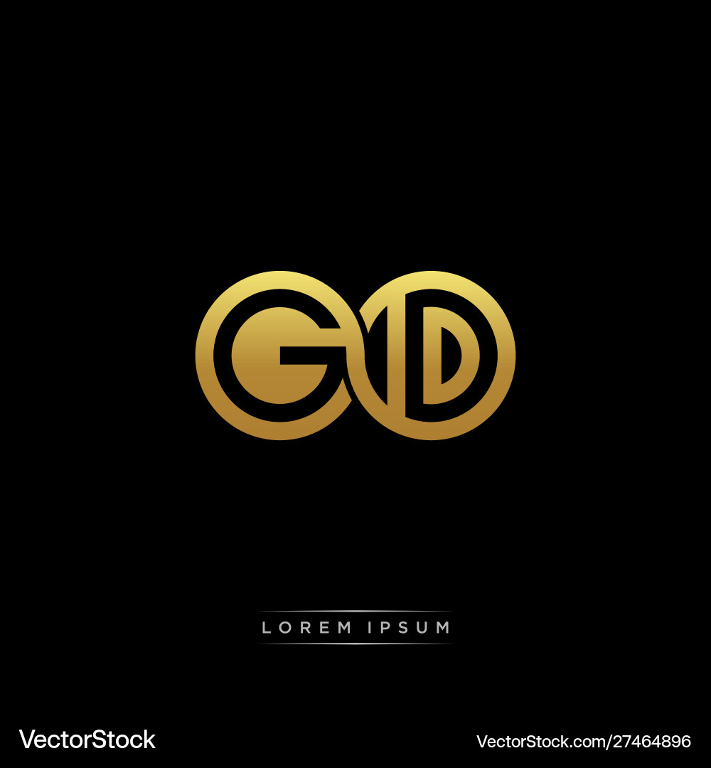 GD Initial Letter Linked Circle Monogram vector image
