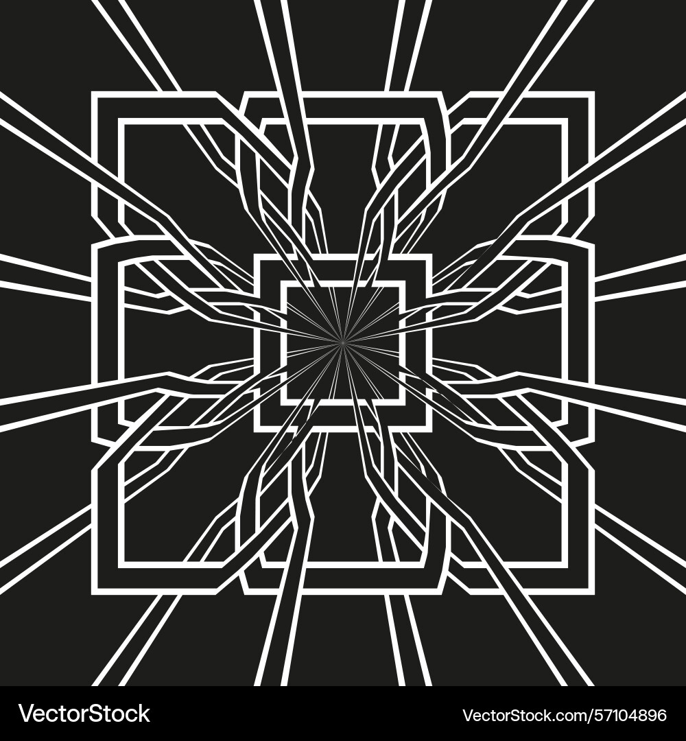 Geometric line pattern abstract square design Vector Image