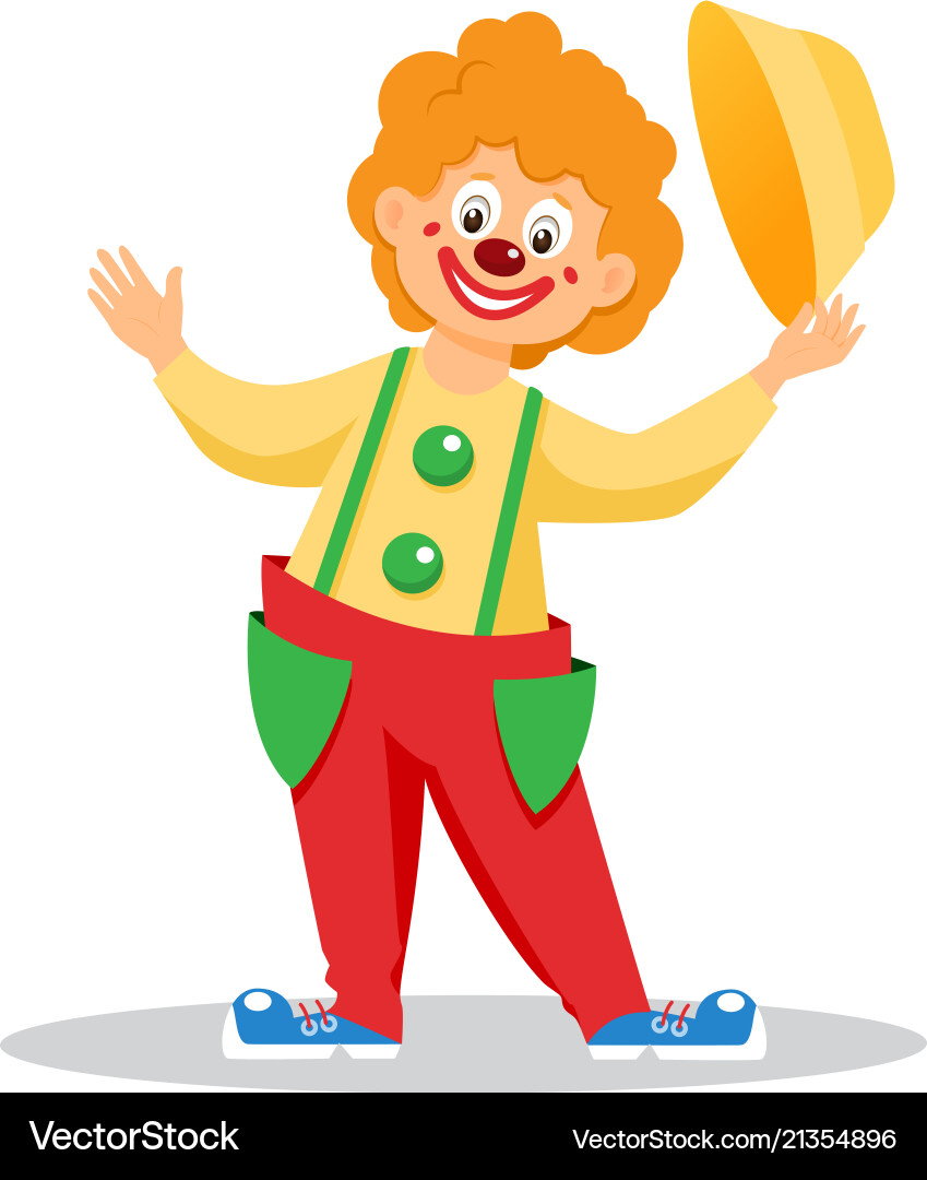 Lustiger Cartoon Clown mit Hut Lustiger Cartoon Clown mit Hut vektorbild