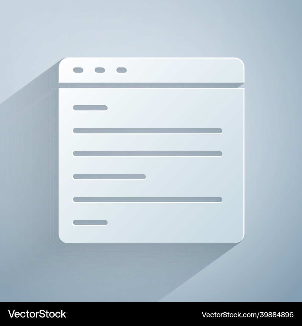 Paper cut computer api interface icon isolated Paper cut computer api interface icon isolated vector image