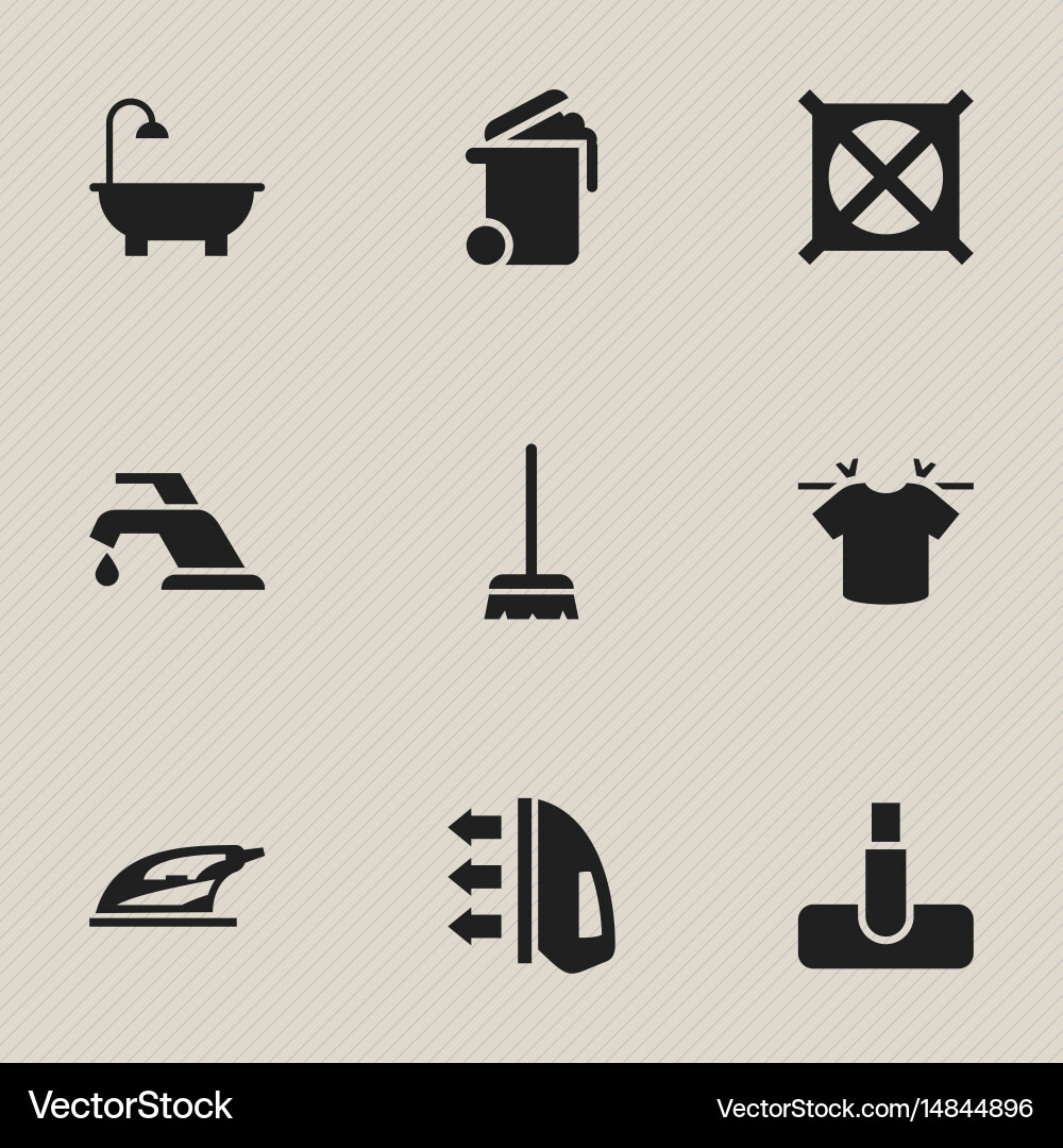Set of 9 editable cleanup icons includes symbols vector image