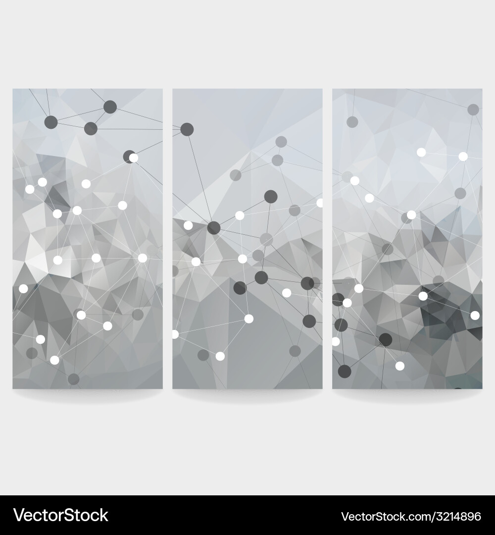 Set of abstract backgrounds molecule structure vector image