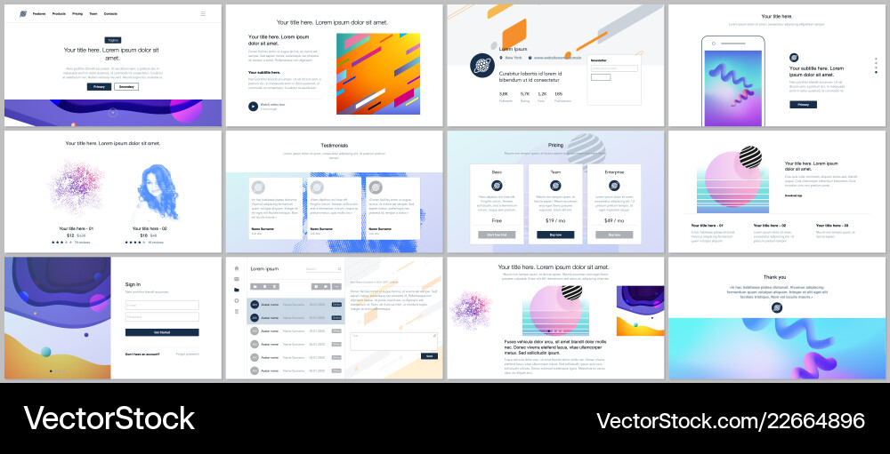 Templates for website design minimal vector image