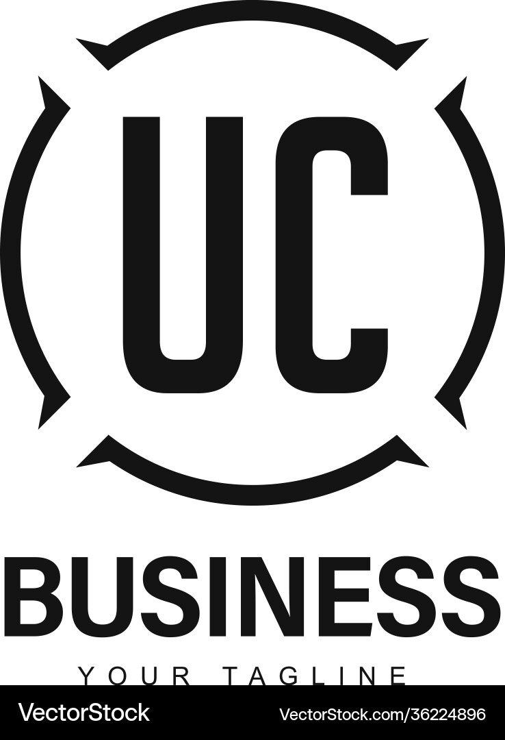 Uc initial a logo design with abstract style Uc initial a logo design with abstract style vector image