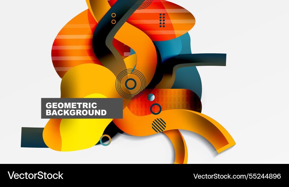 Vibrant abstract background overlapping shapes vector image