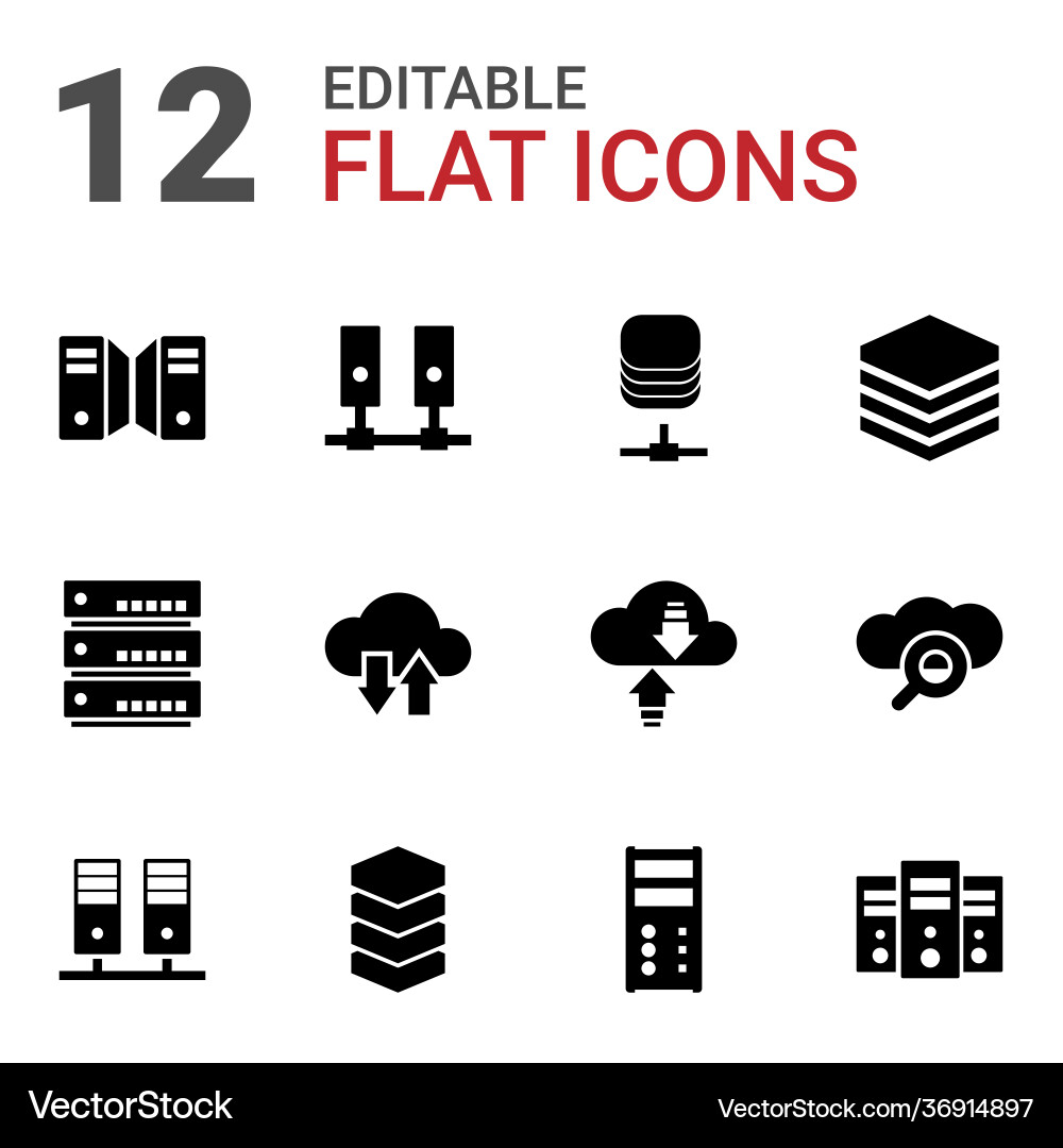12 database icons Vector Image