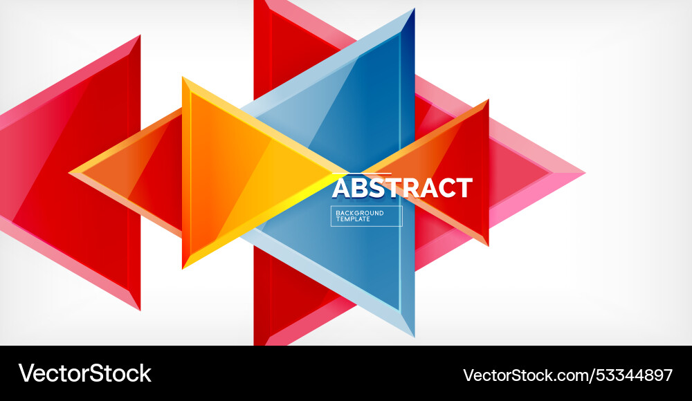 Abstract background - colorful triangles with 3d Vector Image