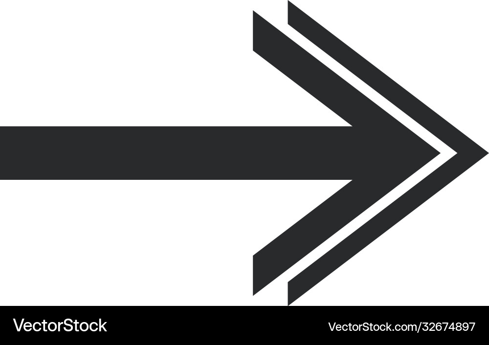 Arrow direction related icon right pointed Vector Image