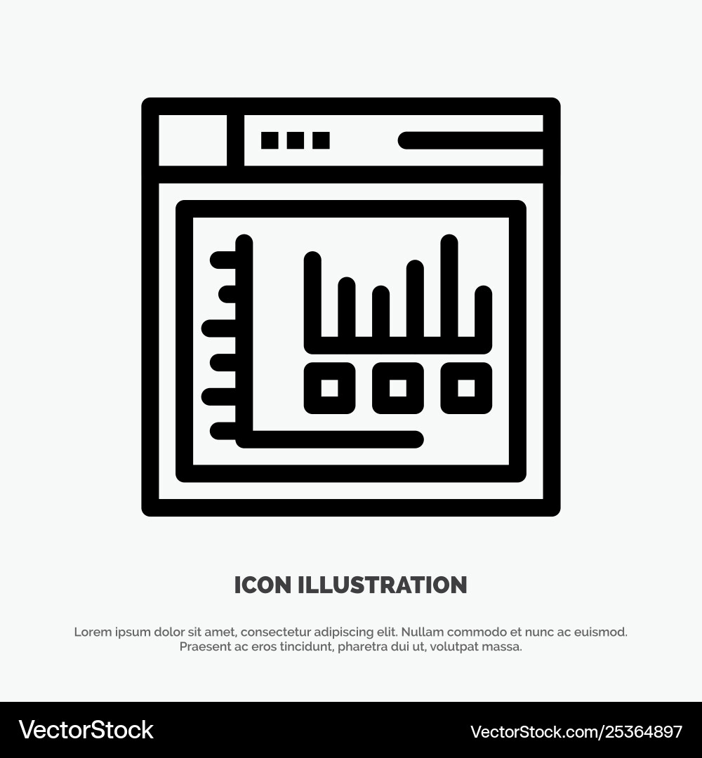 Browser internet web static line icon vector image