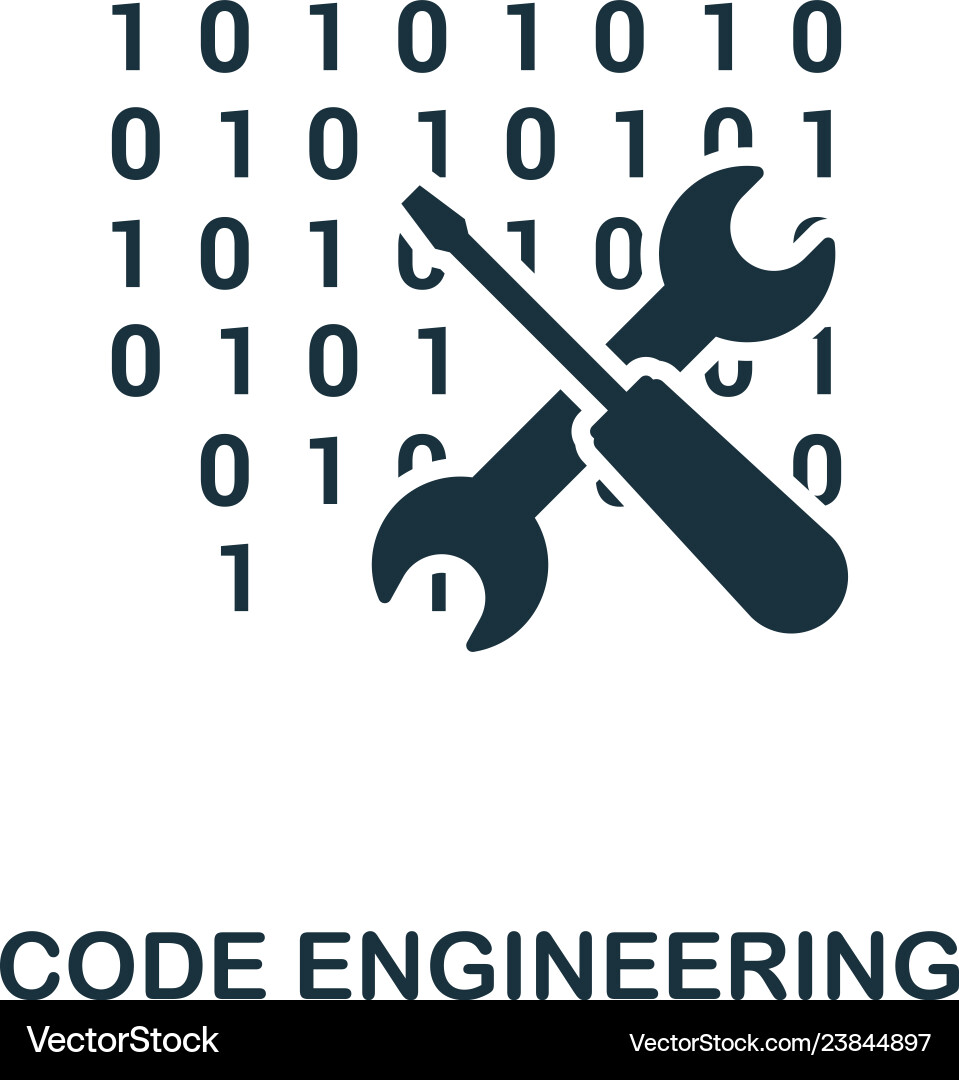 Code engineering icon monochrome style design Code engineering icon monochrome style design vector image