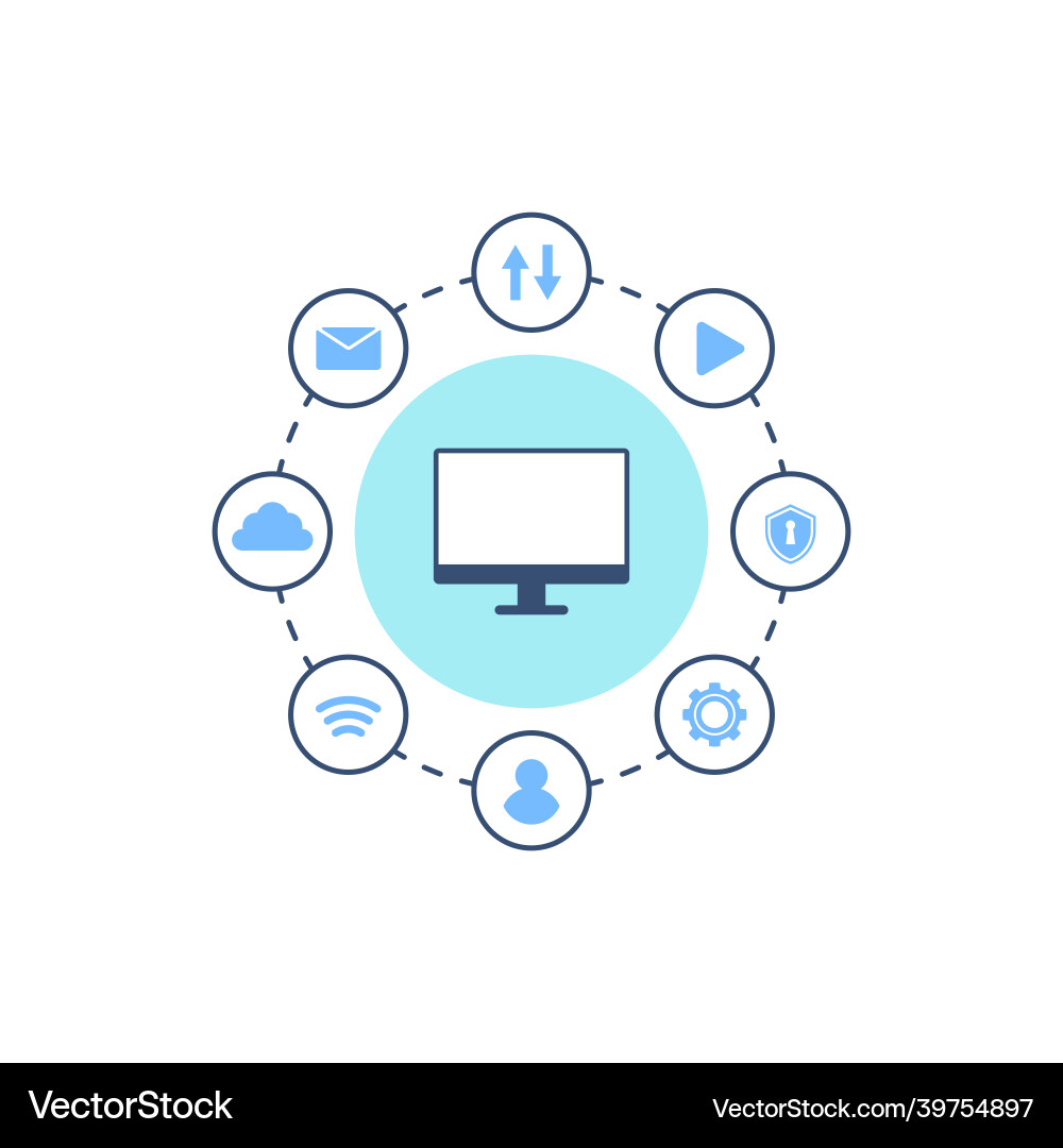 Computing network icon design Computing network icon design vector image
