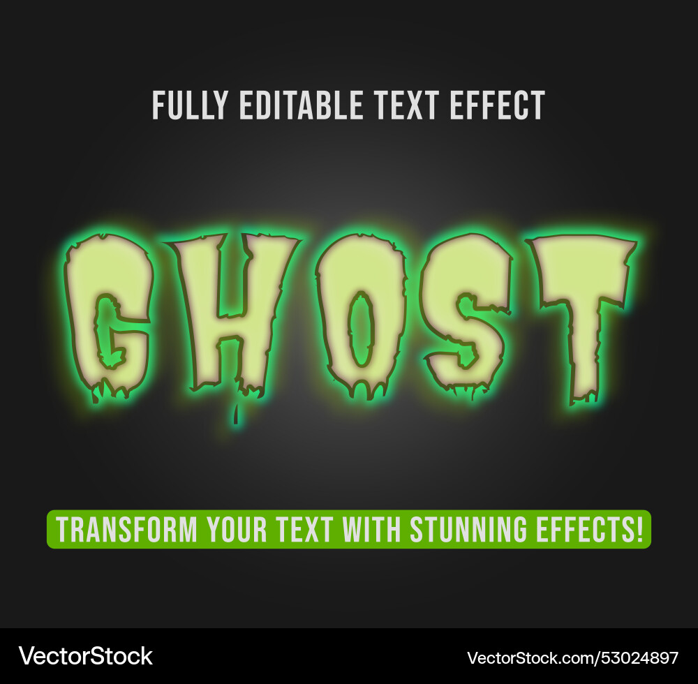 Editable text effects with ghost theme Editable text effects with ghost theme Vector Image