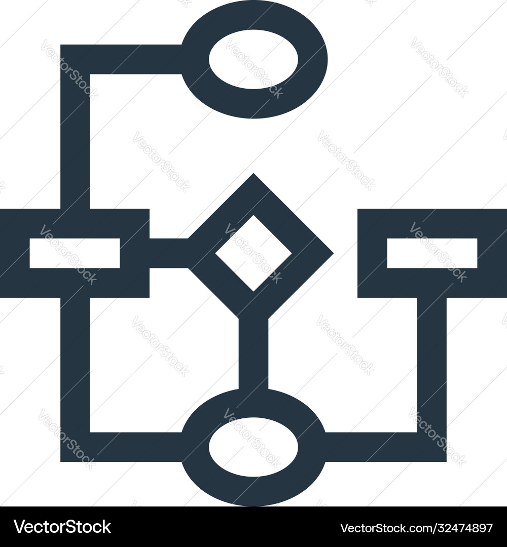 Flow chart icon isolated on white background Flow chart icon isolated on white background Vector Image