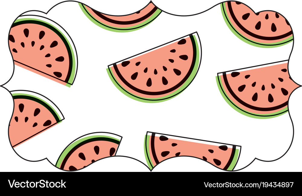 Frame with watermelon pattern background Vector Image