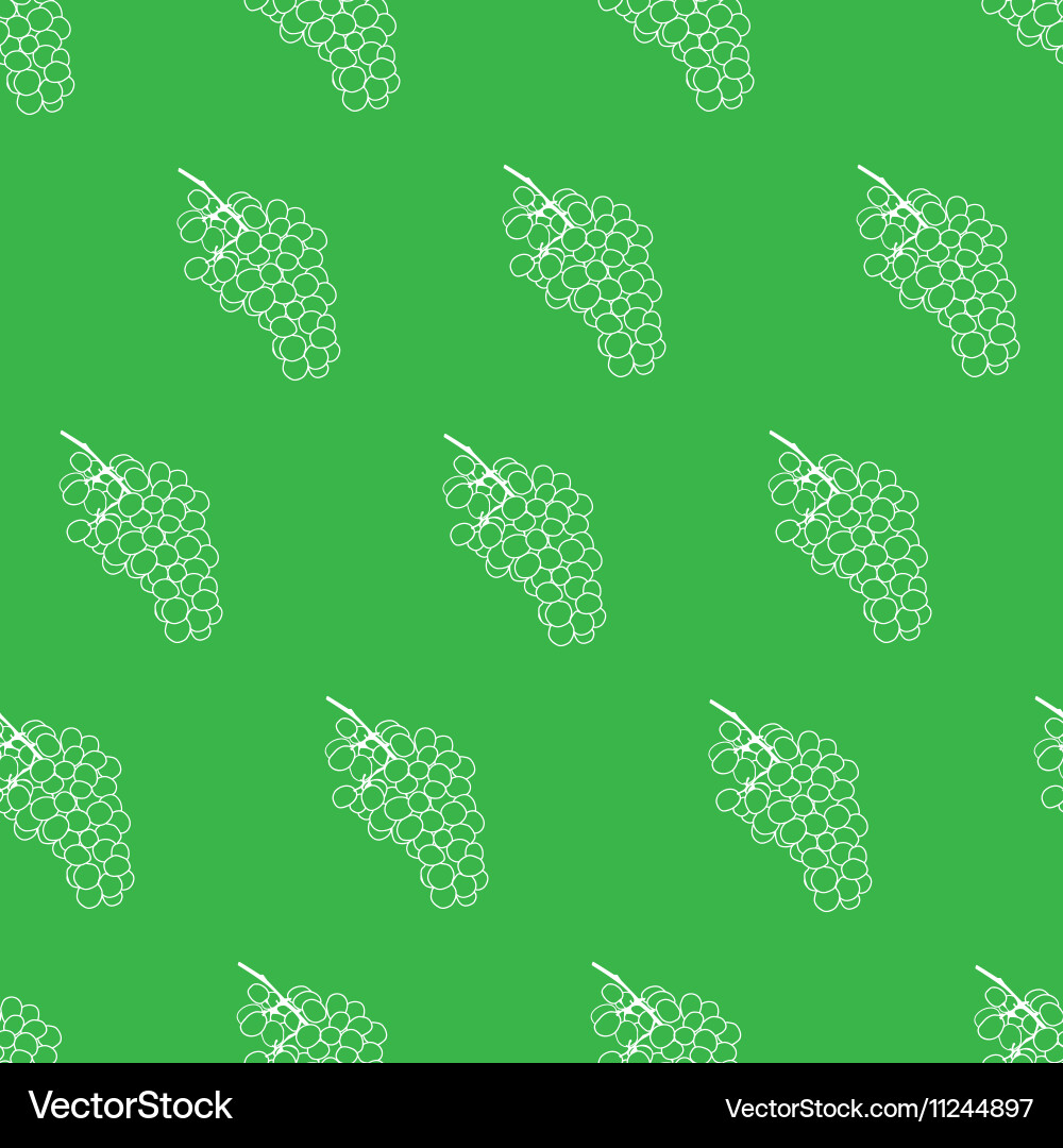Green and white grape seamless pattern background Vector Image