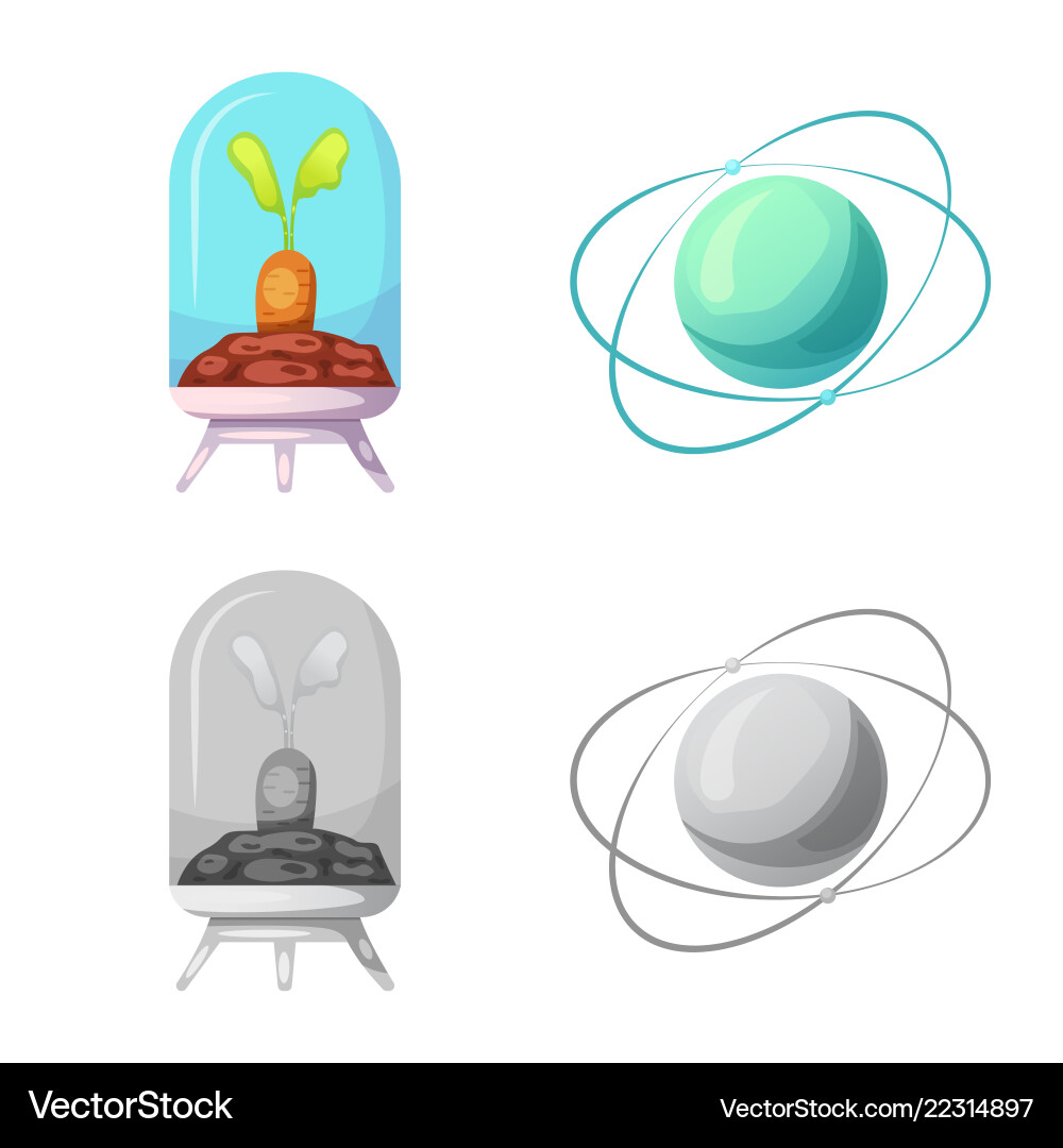 Isolated object of mars and space sign set Isolated object of mars and space sign set vector image