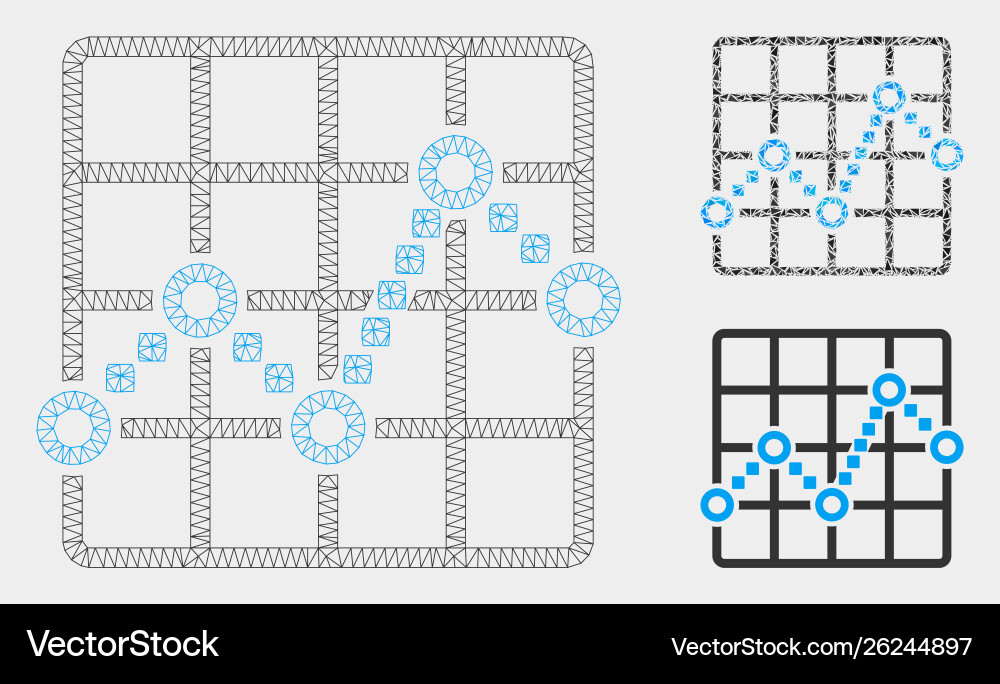 Line plot mesh 2d model and triangle mosaic Line plot mesh 2d model and triangle mosaic vector image