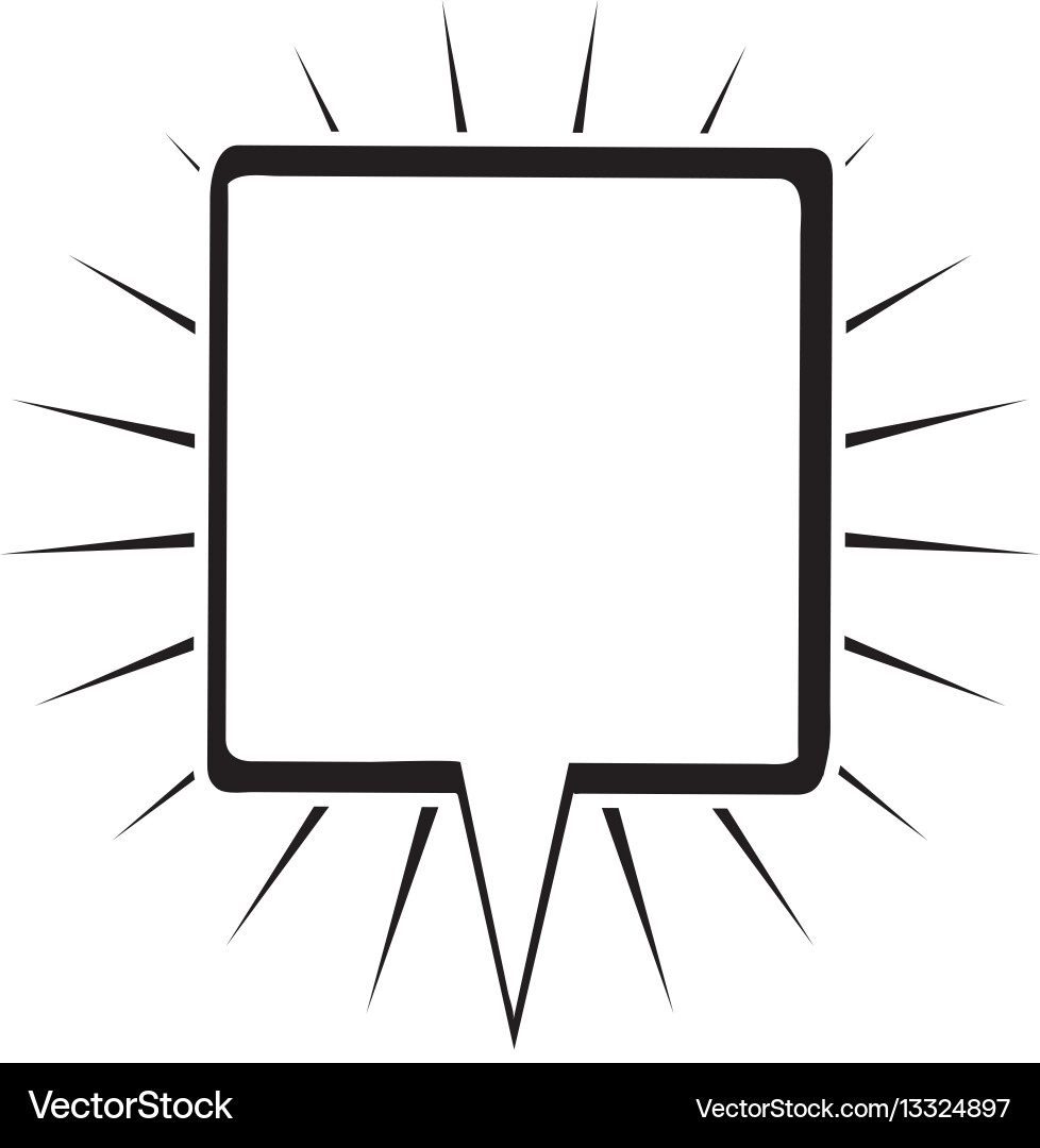 Monochrome silhouette square shape dialog box vector image