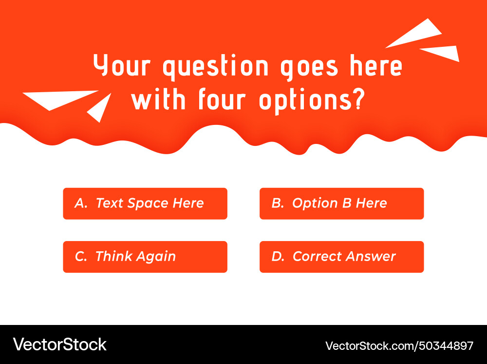 Multiple option choice template for trivia game Multiple option choice template for trivia game vector image