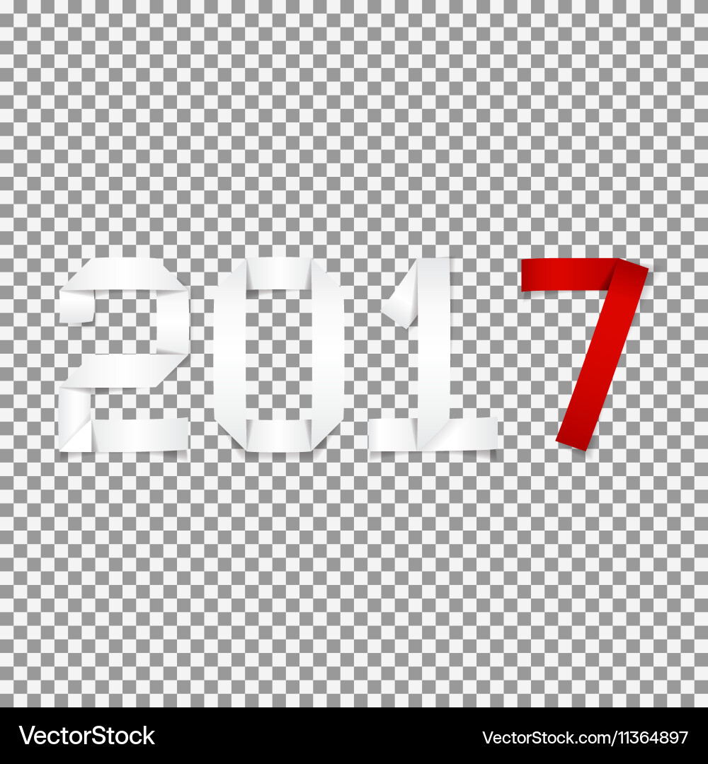 Realistic text 2017 on transparent backdrop vector image