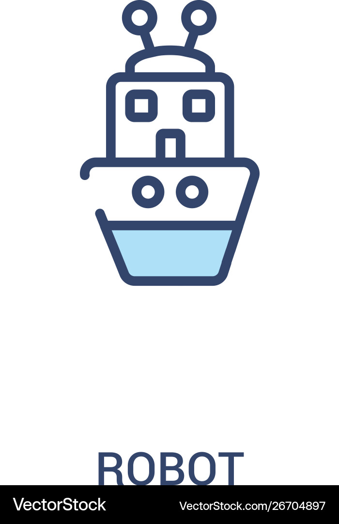 Robot concept 2 colored icon simple line element Robot concept 2 colored icon simple line element vector image
