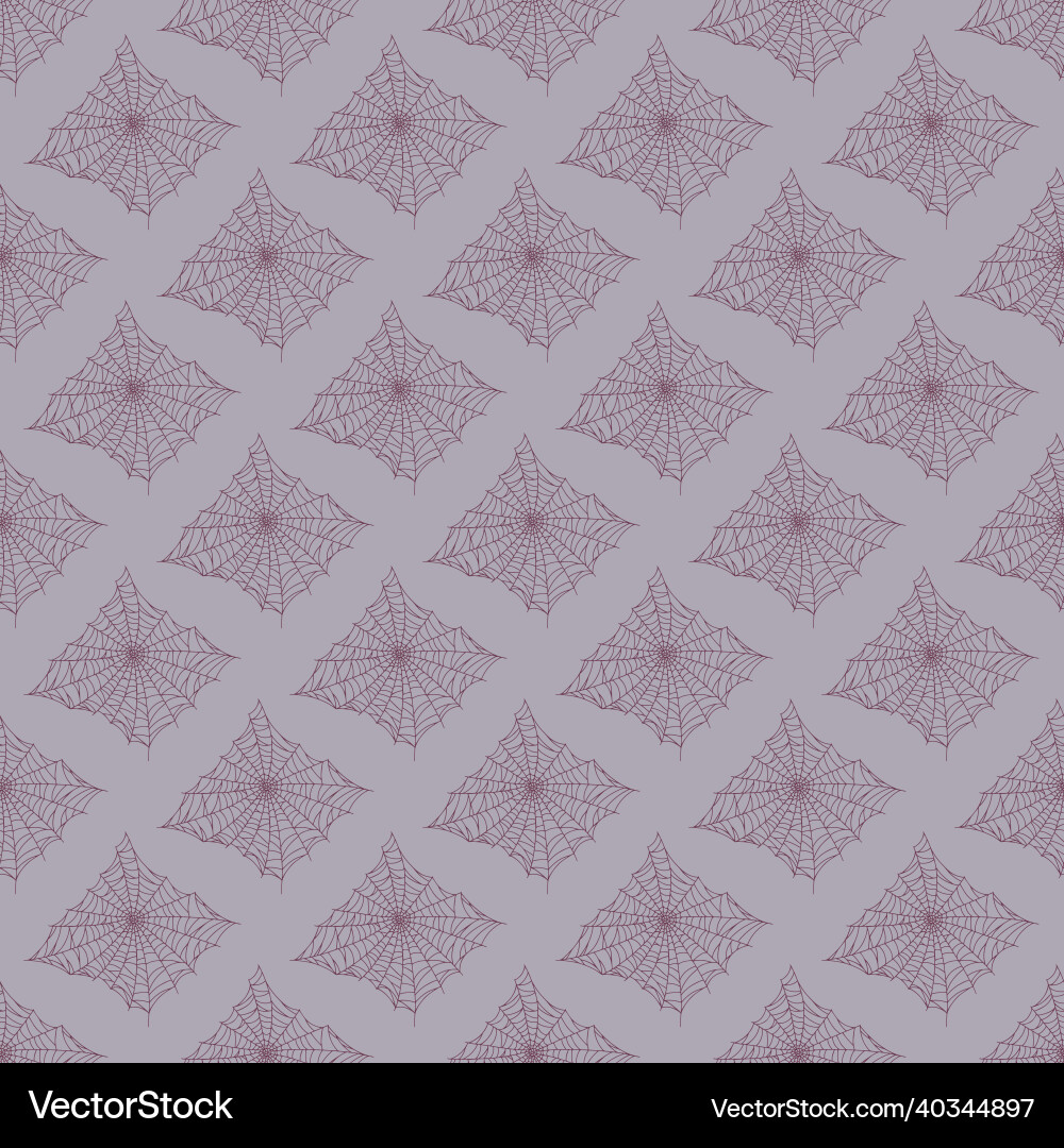 Seamless pattern spider web isolated on gray Vector Image