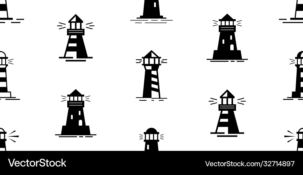 Seamless pattern with lighthouse vector image