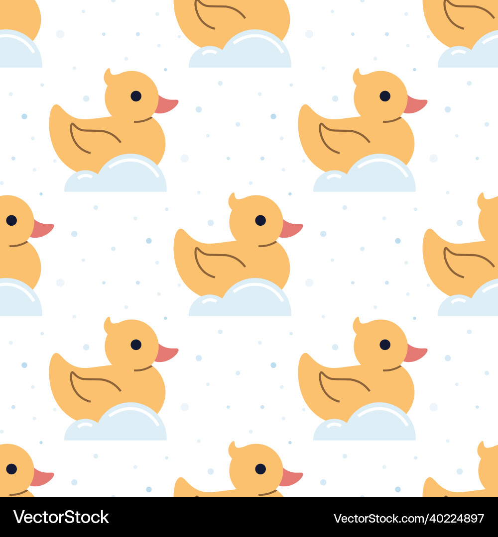 Seamless pattern with yellow rubber ducks Vector Image