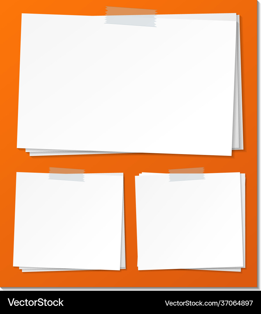 Set empty sticky note paper template Vector Image