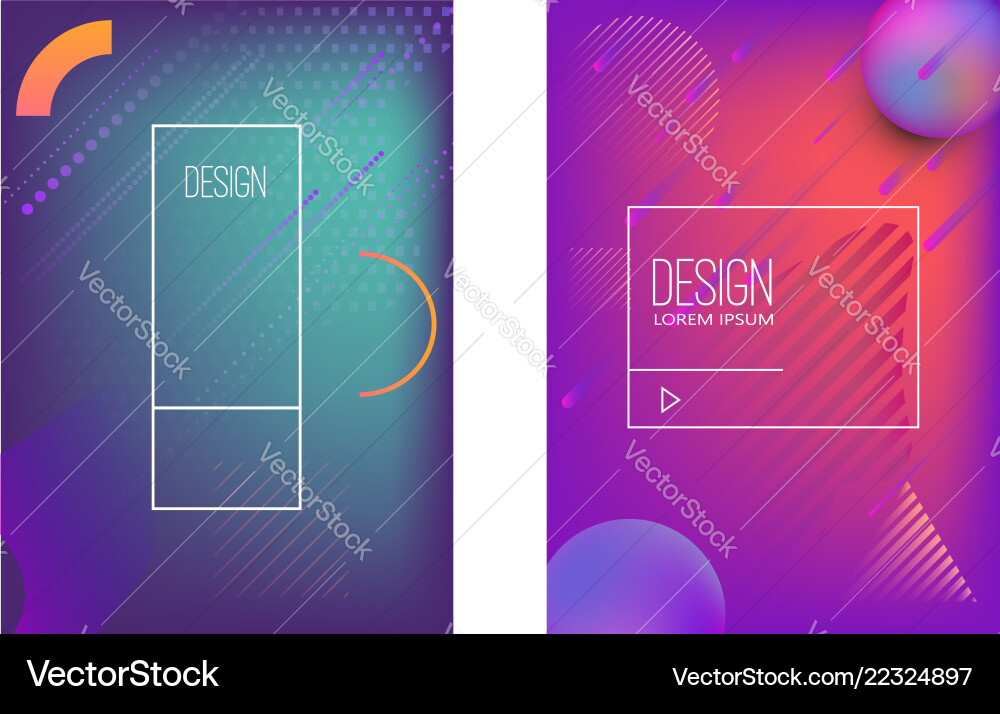 Set of banner design templates with abstract vector image