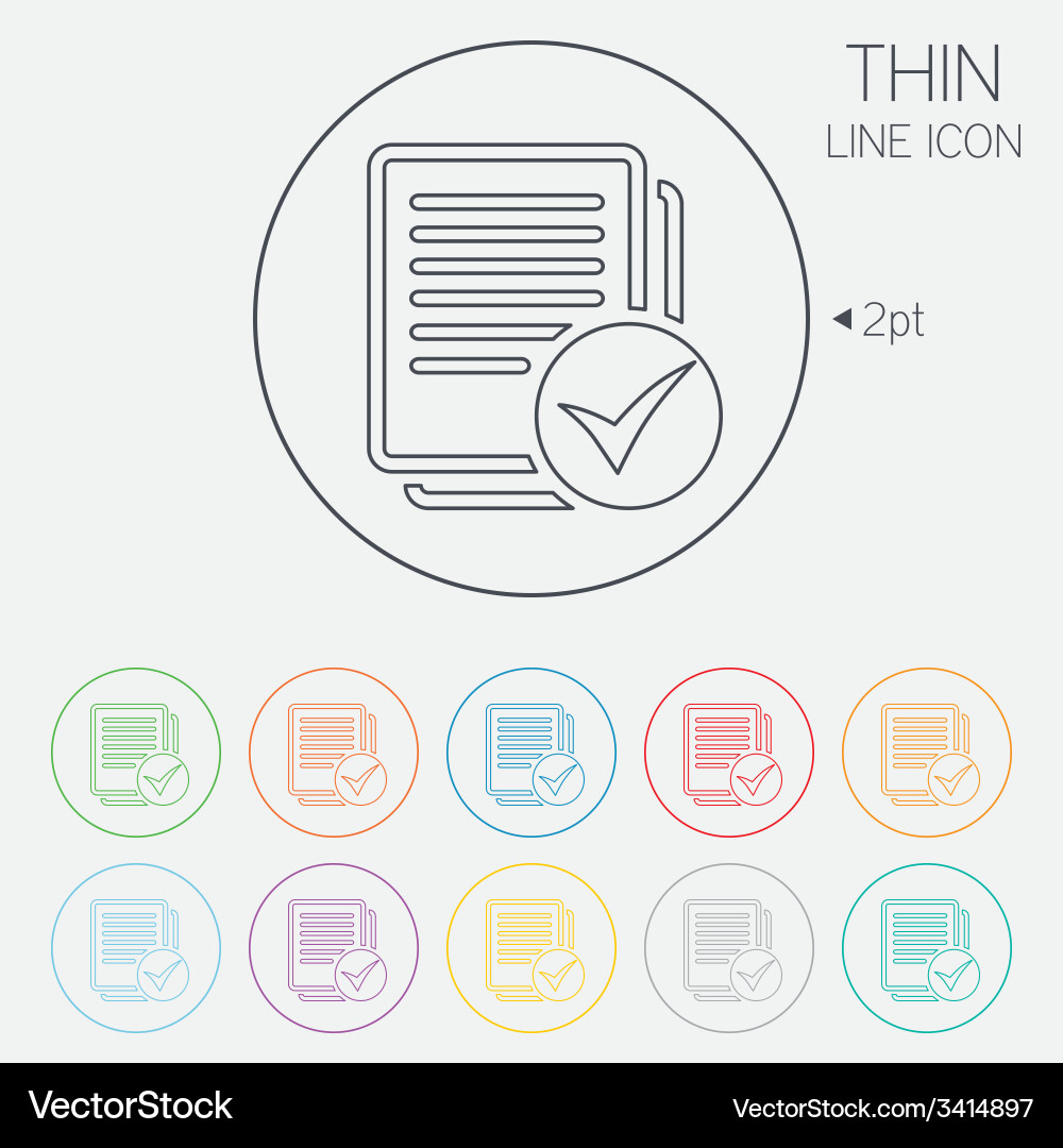 Text file sign icon check document symbol vector image