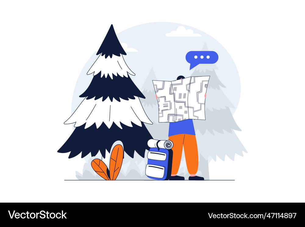 Travelling web concept with character scene Travelling web concept with character scene vector image