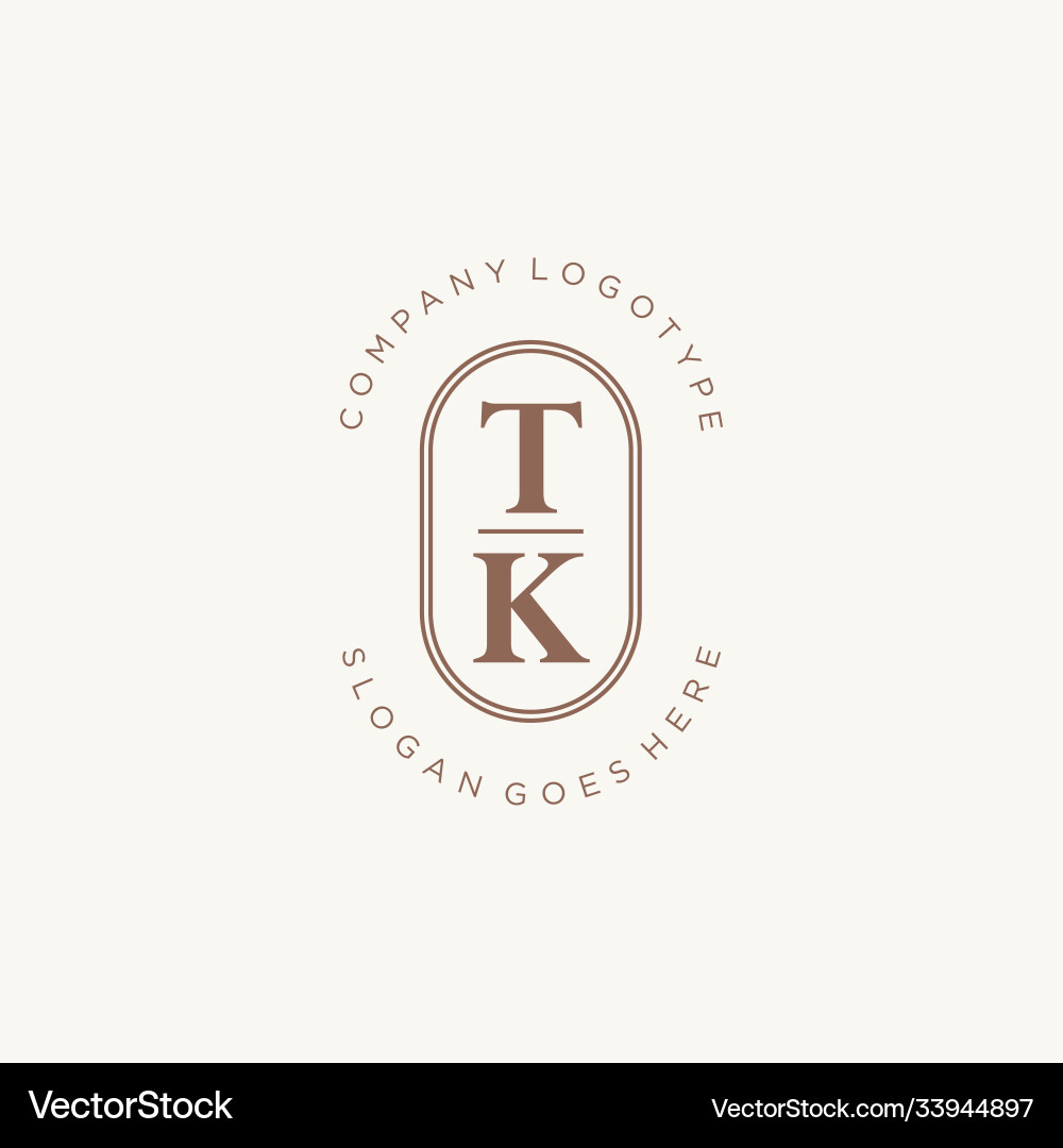 Ursprüngliche tk Schönheit Monogramm und elegantes Logo-Design Ursprüngliche tk Schönheit Monogramm und elegantes Logo-Design vektorbild