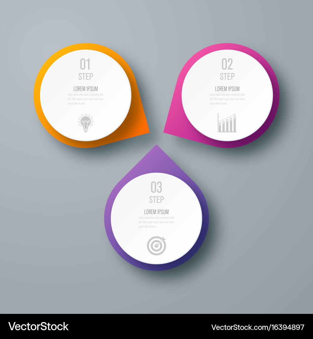 Workflow & Diagram Template - 3 Options vector image