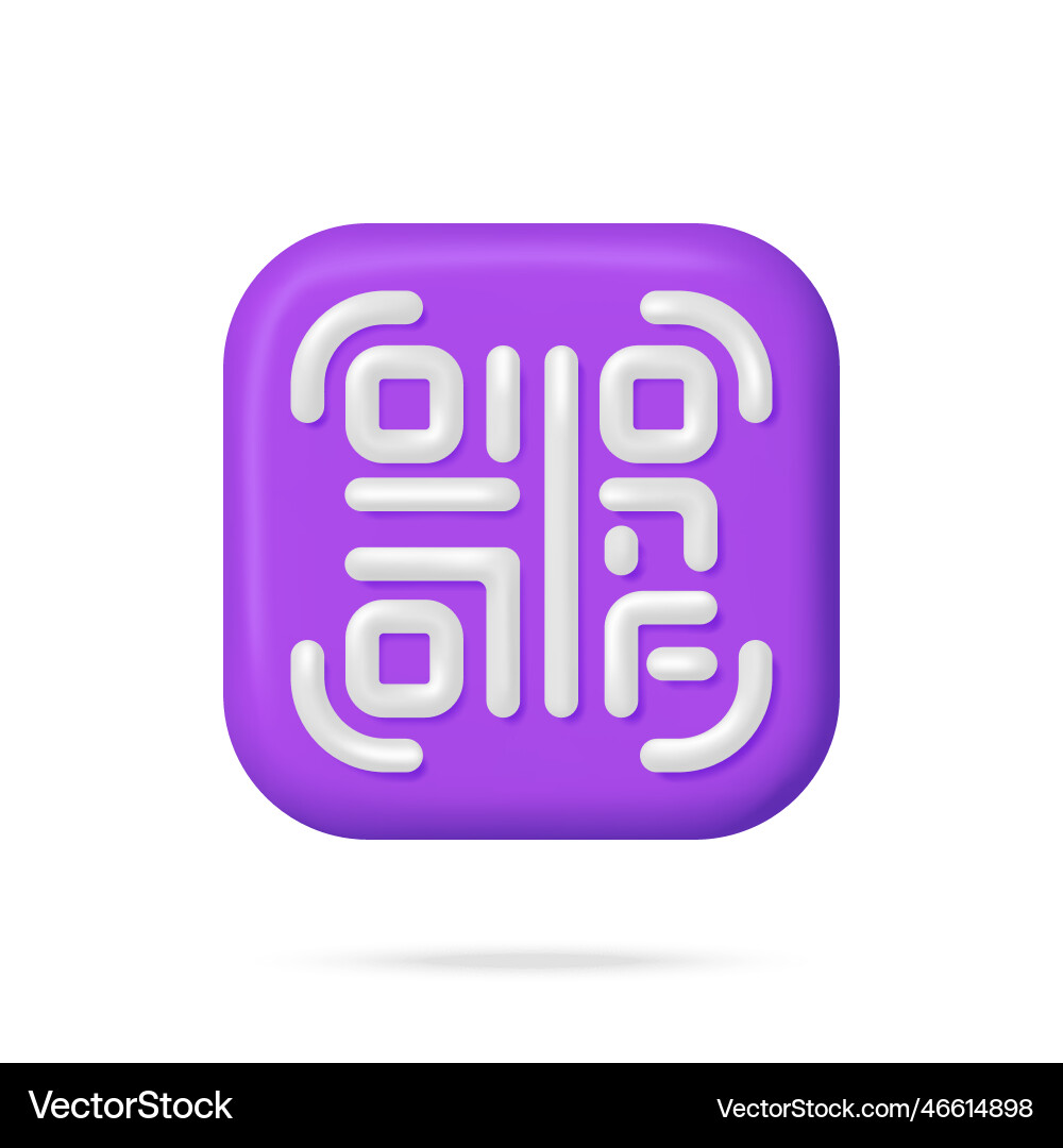 3d qr code icon isolated 3d qr code icon isolated vector image