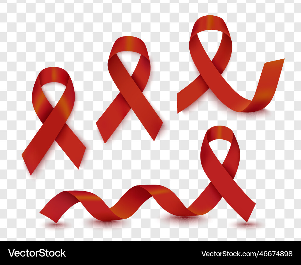 A large set of realistic red ribbons highlighted A large set of realistic red ribbons highlighted vector image