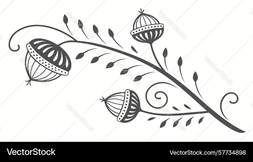 Abstract acorn branch design nature pattern Vector Image