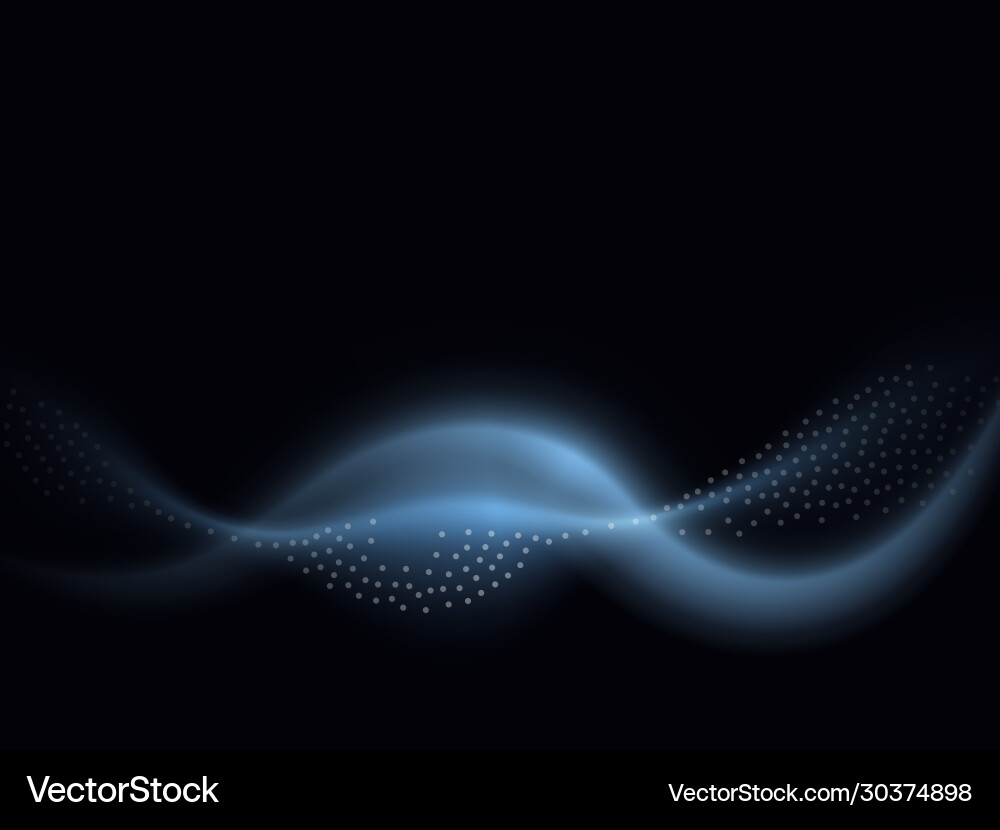 Abstract Blue Smoke Wave Vector Image