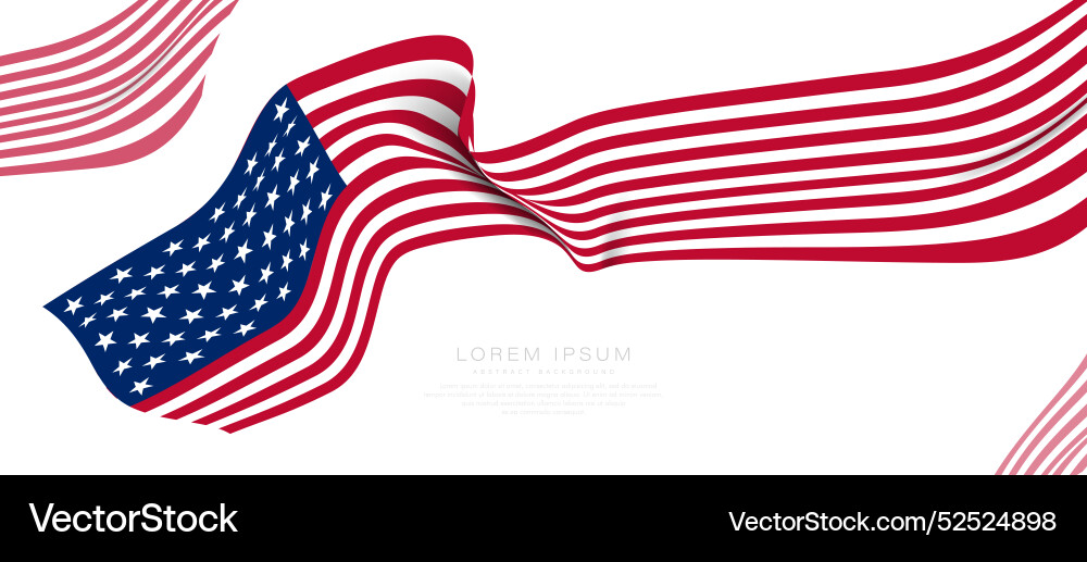 American wave flag on white background 4th American wave flag on white background 4th vector image