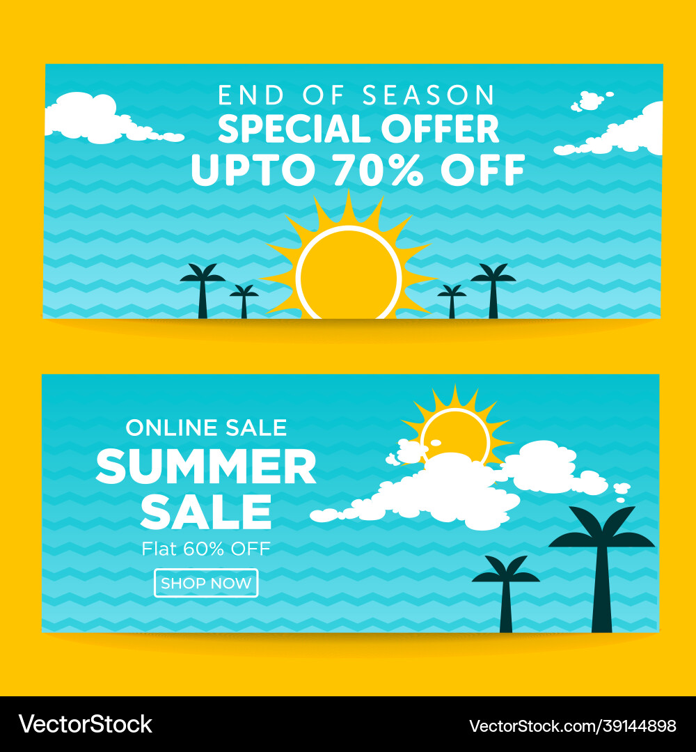 Banner design of summer sale vector image