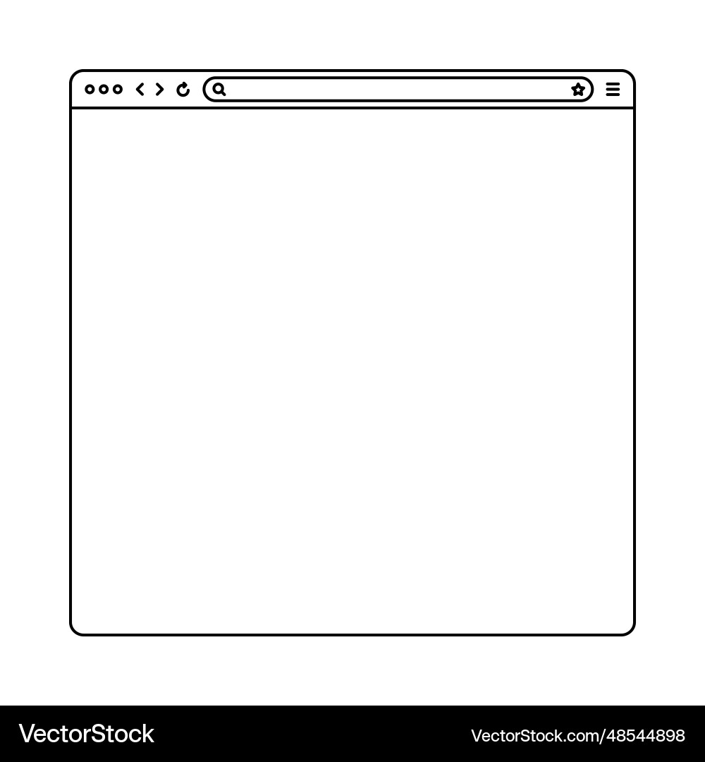 Blank web browser internet page window Blank web browser internet page window vector image