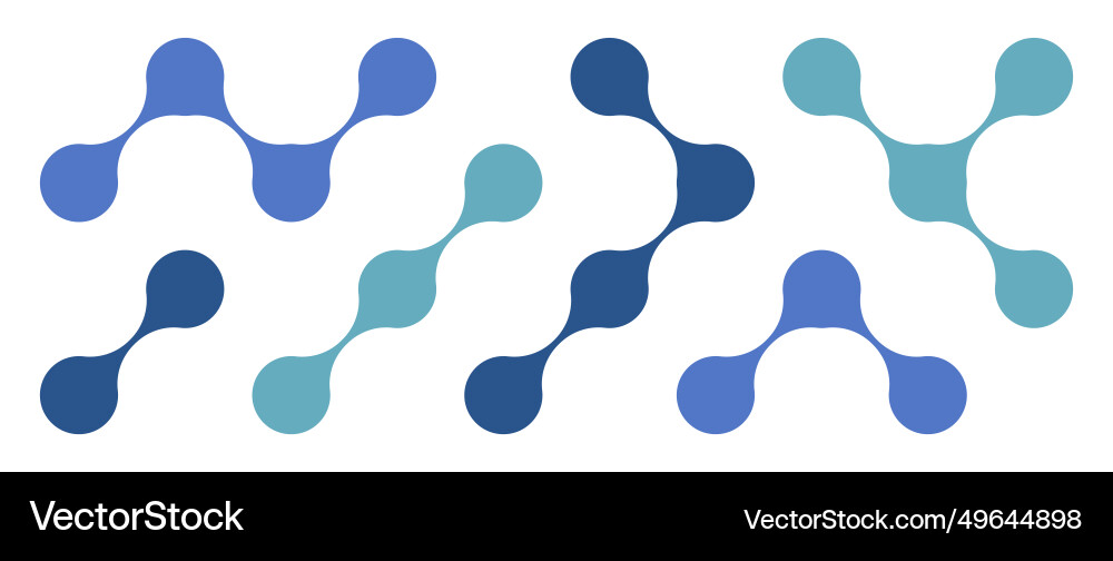 Blue meta balls set diagonal connected morph dots Blue meta balls set diagonal connected morph dots vector image