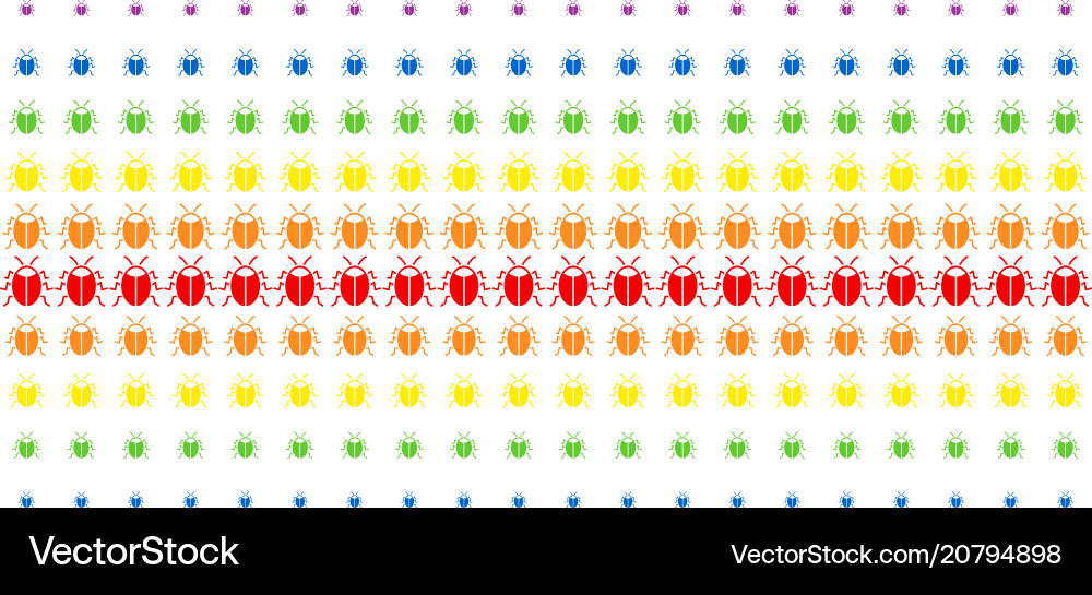 Bug shape halftone spectrum pattern vector image