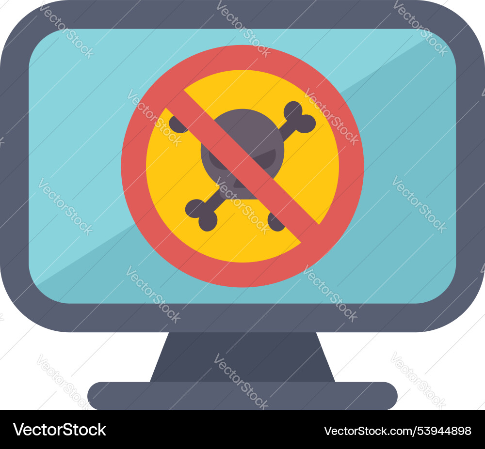 Computer monitor displaying no malware allowed Computer monitor displaying no malware allowed vector image