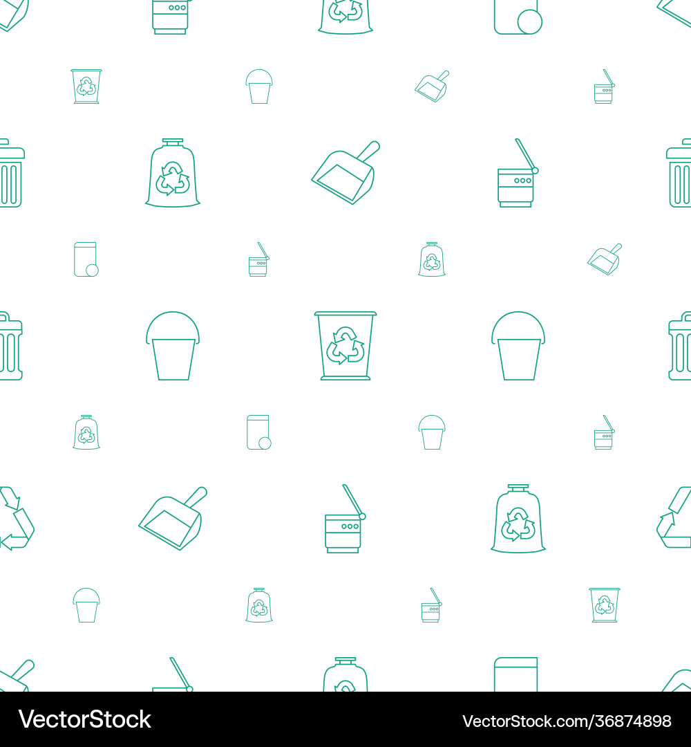 Garbage icons pattern seamless white background Vector Image