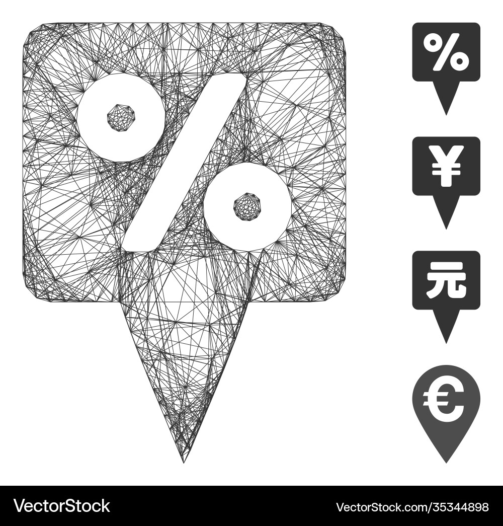 Hatched percent map pointer mesh vector image