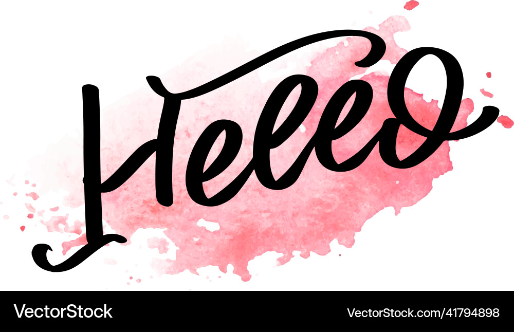 Hello in hand drawn style world lettering vector image