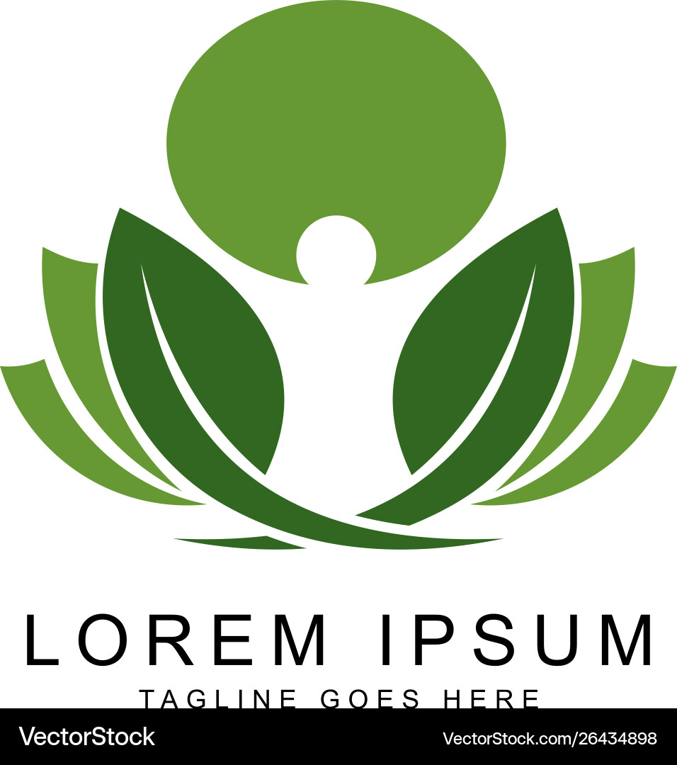 Leaf people logo template Royalty Free Vector Image