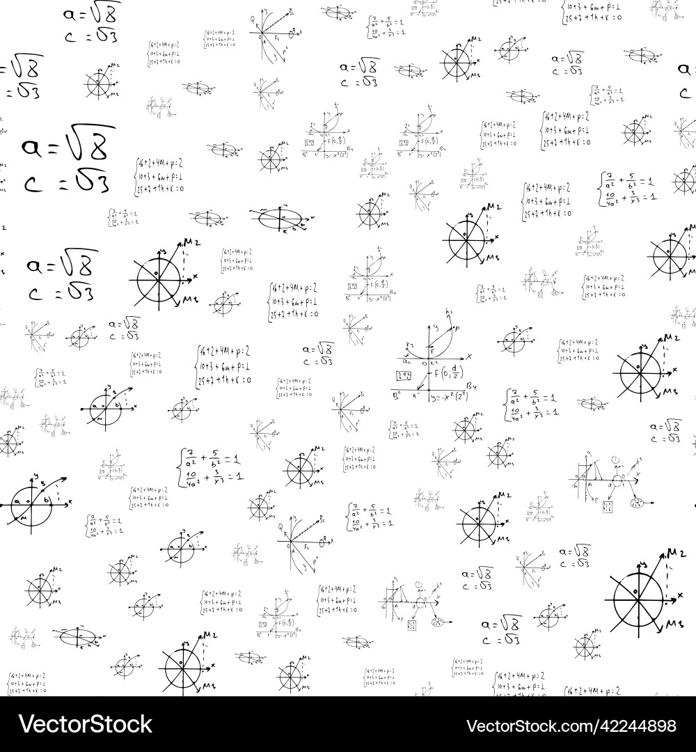 Mathematical scientific formulas and expressions Vector Image