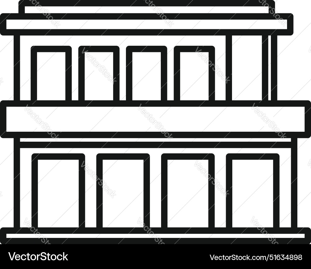Modern two story building with large windows Modern two story building with large windows vector image